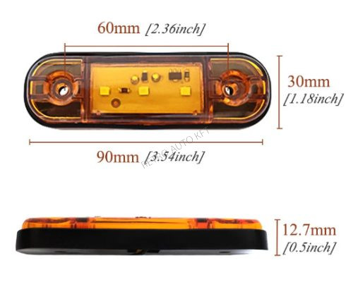 Szélességjelző Led 3ledes sárga /db 12-24v Autolife