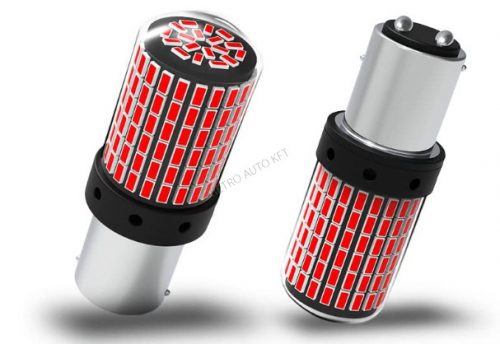 LED 21/5W 12-48V izzó Canbus 144SMD piros 2db Autolife